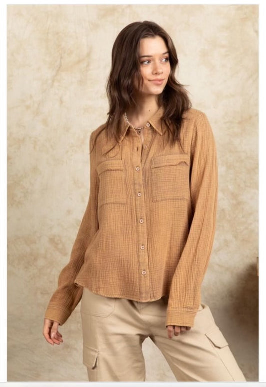 Gauze Washed Top
