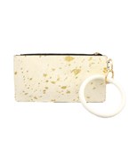 Cowhide Gold Brushed Wristlet