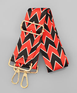 Red + Black Chevron Bag Strap