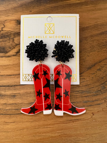 Boots-Red & Black earrings