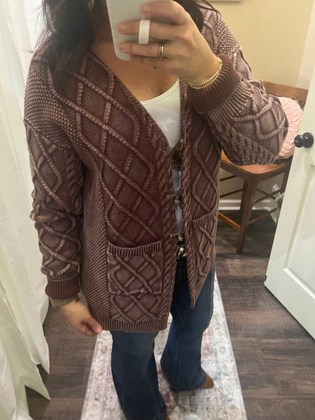 Cable Knitted Sweater Cardigan