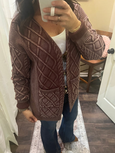 Cable Knitted Sweater Cardigan