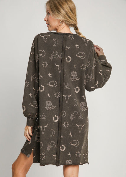 Western French Terry Dress