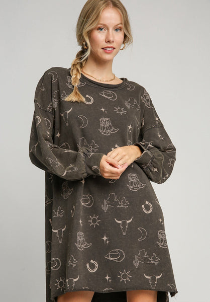 Western French Terry Dress