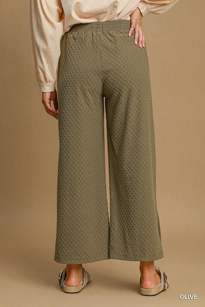 Olive Textured Knit Pants