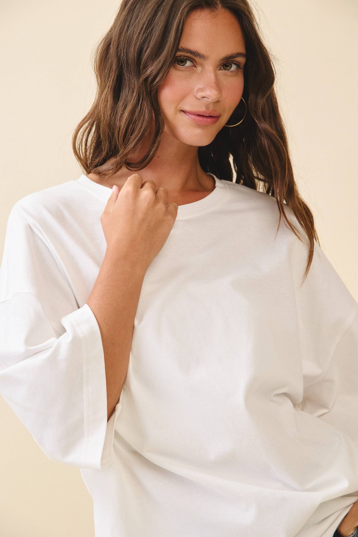 Oversized Everyday Cotton Tee: White / Contemporary