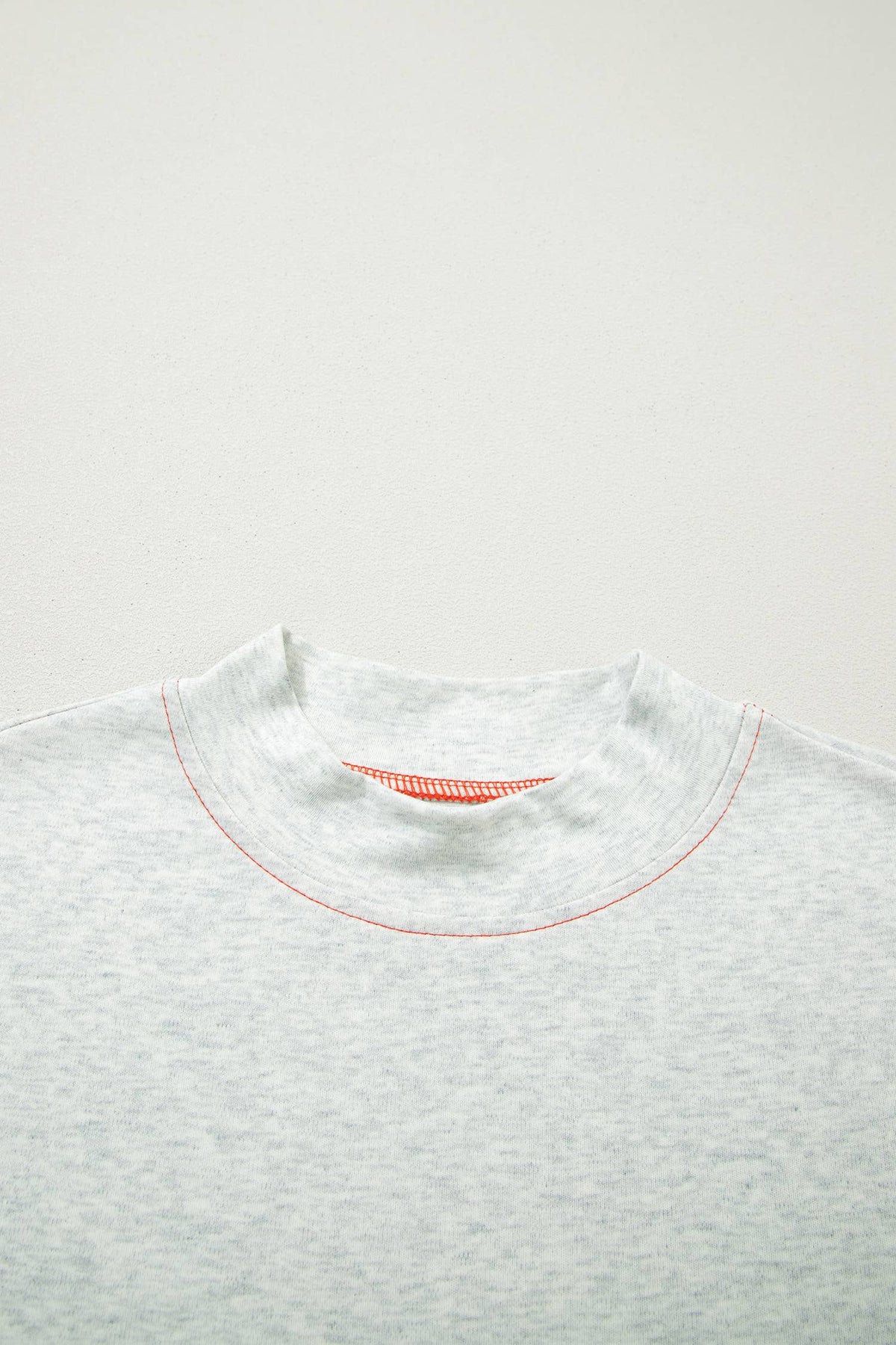 Game Day Reversible Mock neck Contrast-Stitched Top: Light Grey