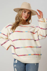 Rainbow Stitch Stripe Sweater