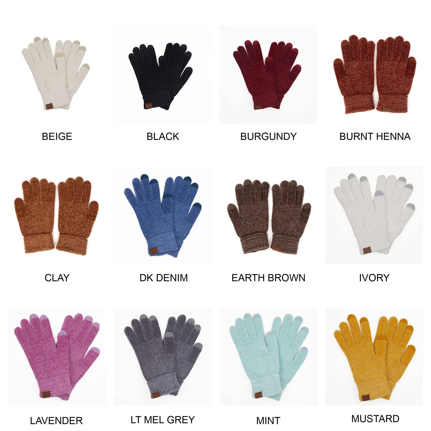 CC Chenille Touchscreen Glove ( G-9016 ): Light Melange Grey