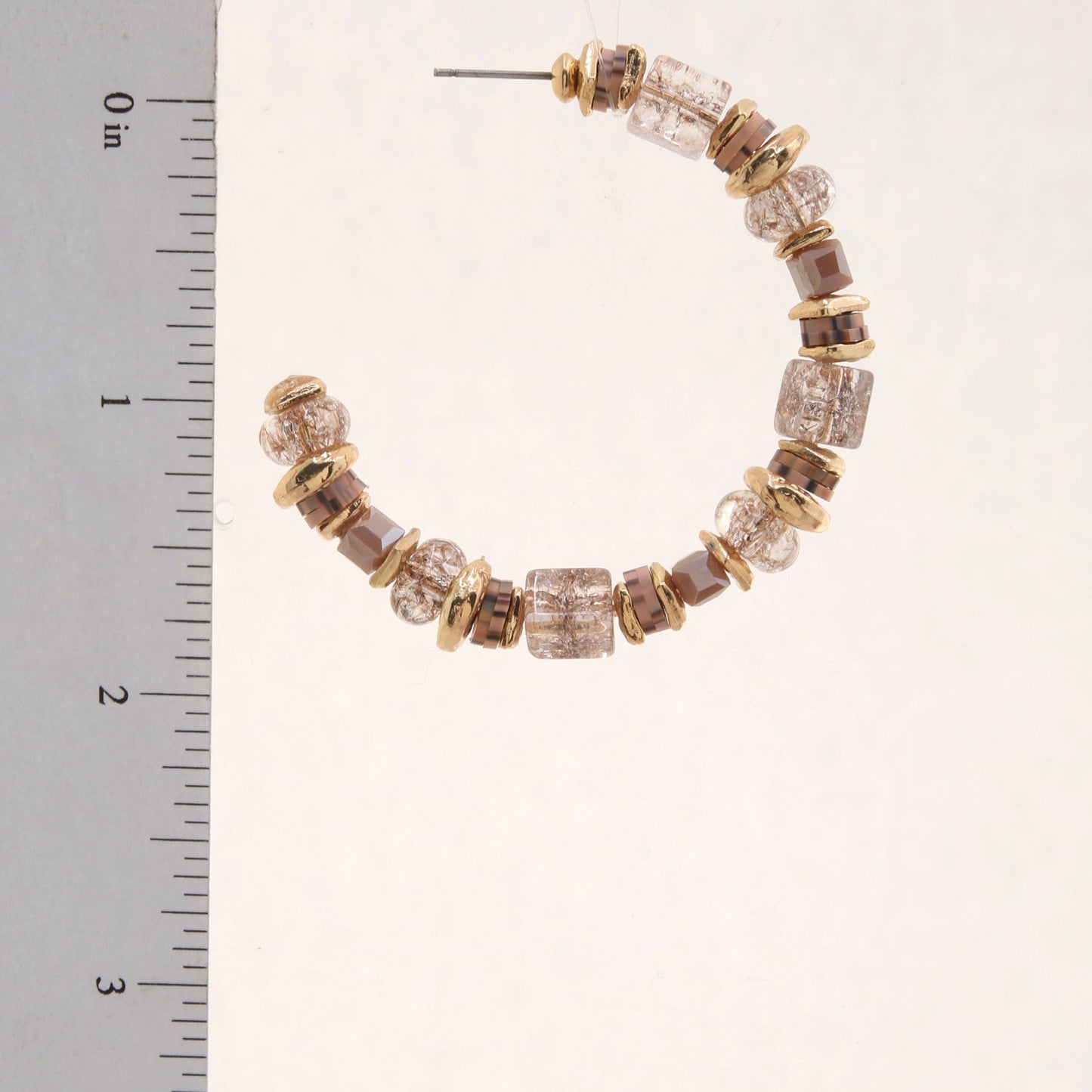 MULTI BEAD OPEN HOOP EARRING