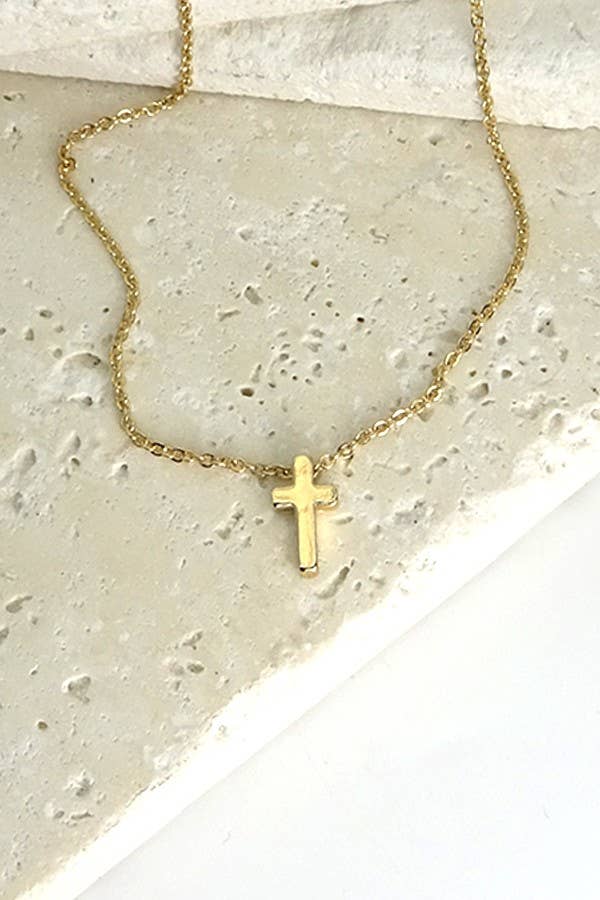 CLASSIC MINI CROSS NECKLACE |CROSS: GOLD