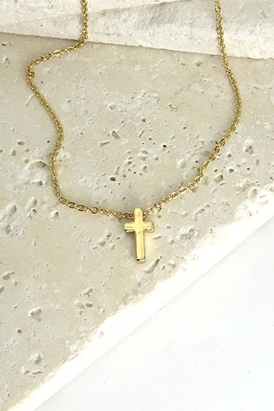 CLASSIC MINI CROSS NECKLACE |CROSS: GOLD