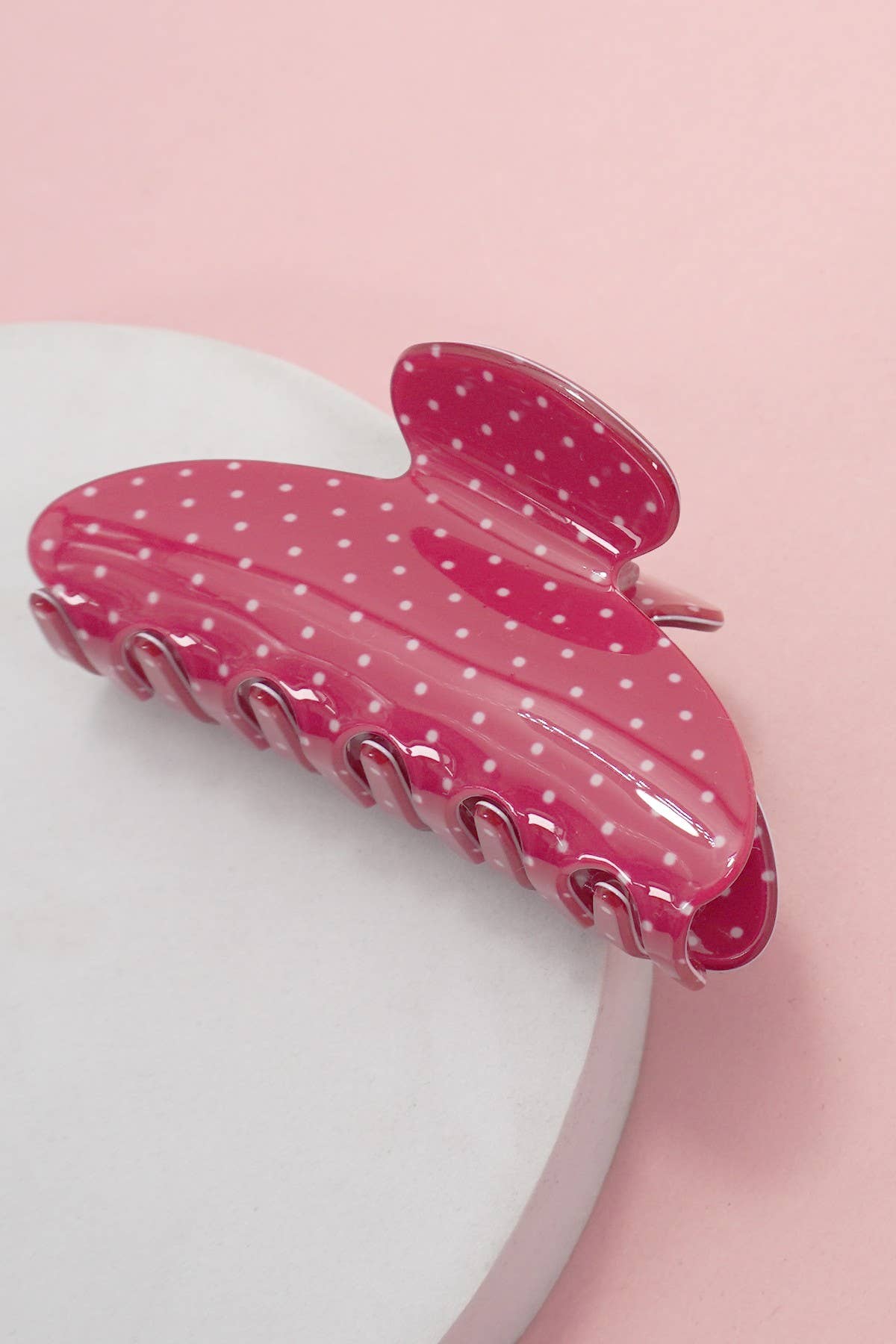 Polka Dot Hair Claw Clip |RED