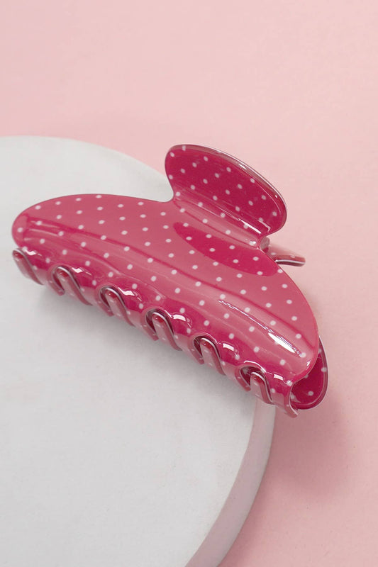 Polka Dot Hair Claw Clip |RED