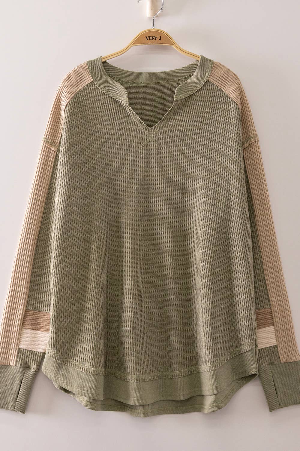 Women's Waffle Knit Pullover Sweater: SAGE