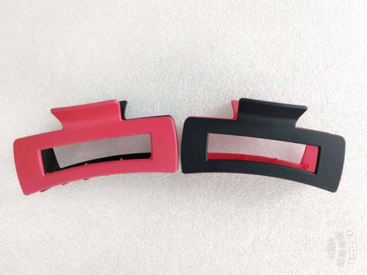 Game Day Two Tone Hair Clips : Red/black