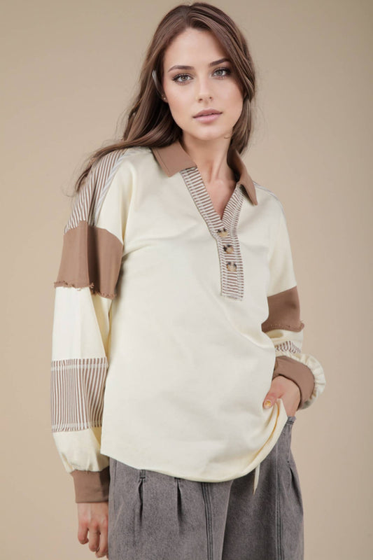 Color Block Oversized Casual Knit Top