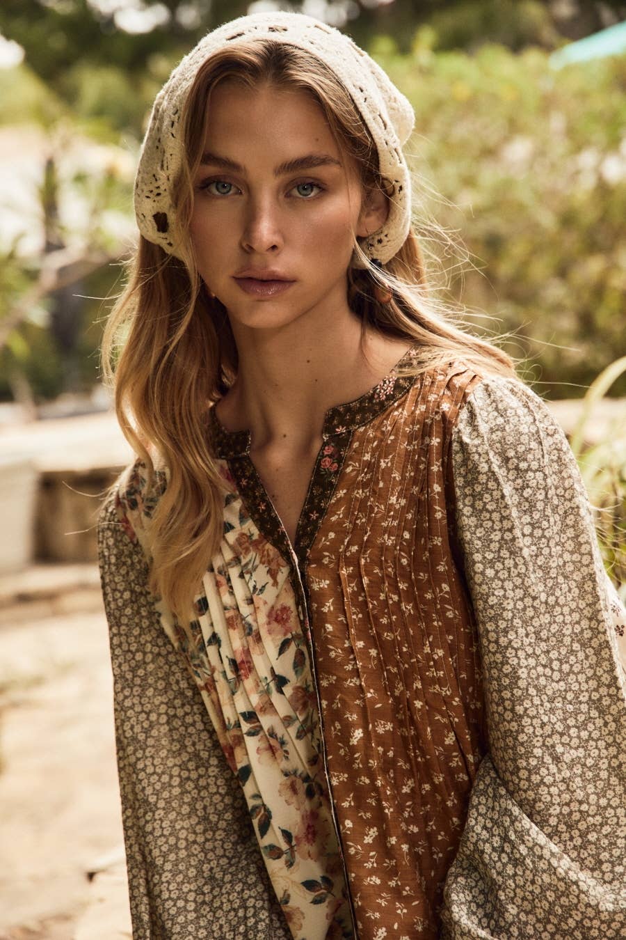 Mixed Floral Print Blouse: ORCHARD WHISPER
