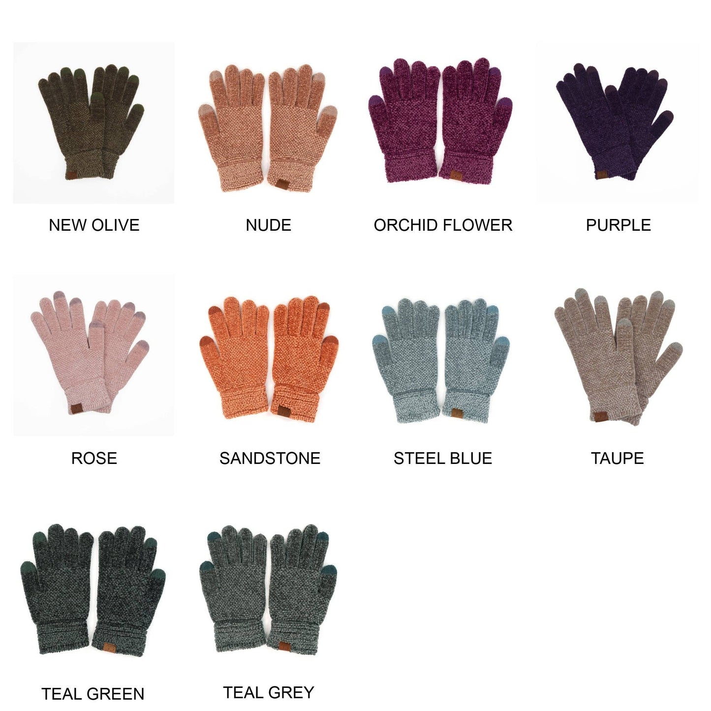 CC Chenille Touchscreen Glove ( G-9016 ): Light Melange Grey