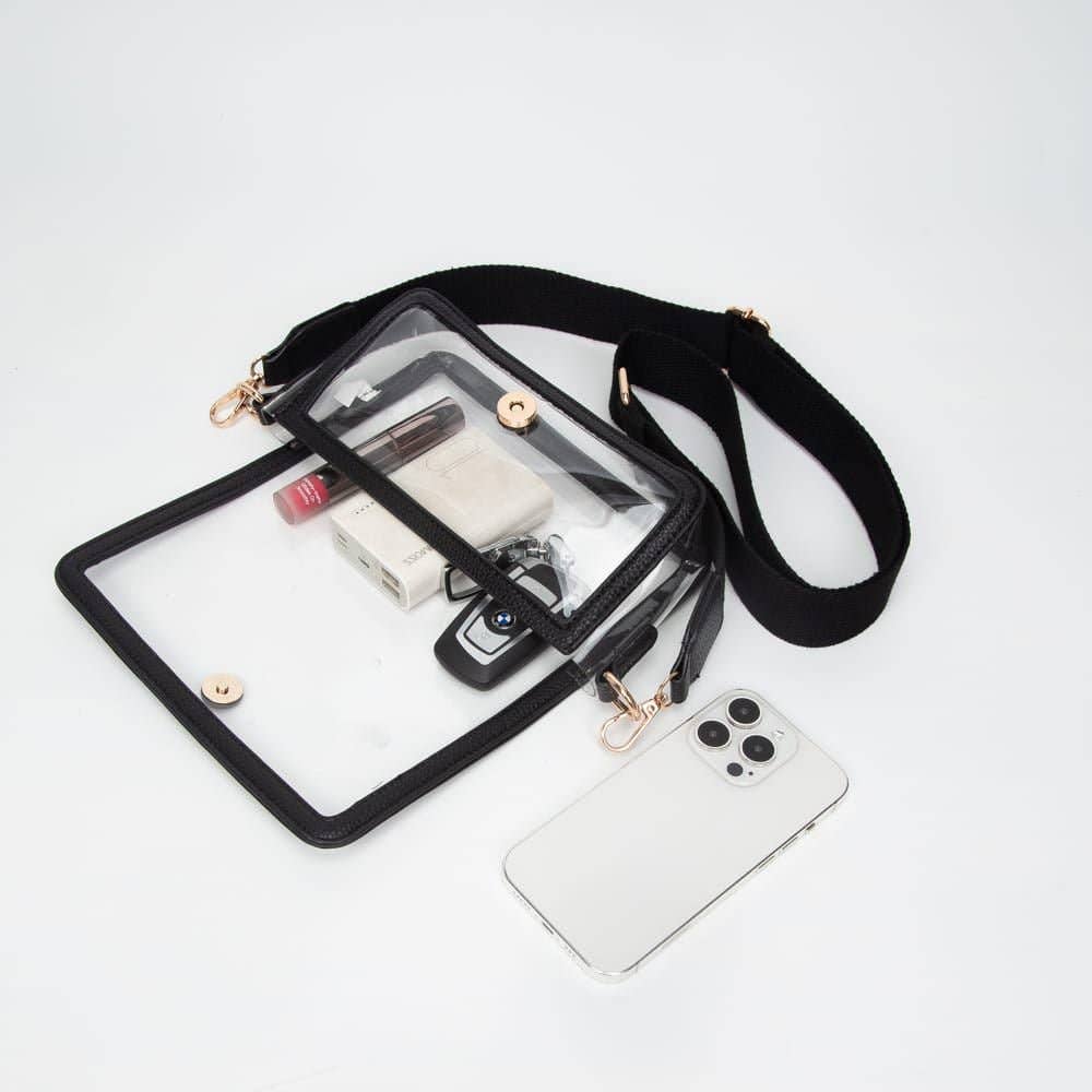 Lindsay Clear Gameday Crossbody Bag: Leopard