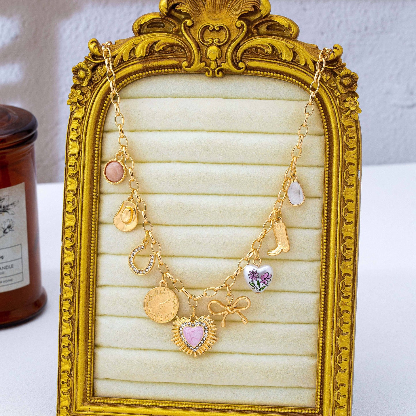 Pink Heart & Western Charm :GOLD