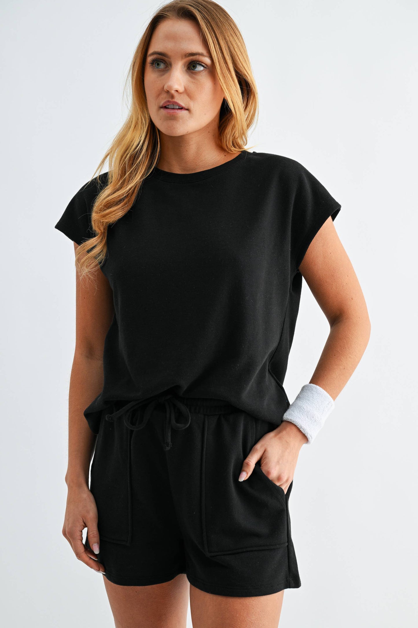 Offset French Terry Core Comfort Set: Black