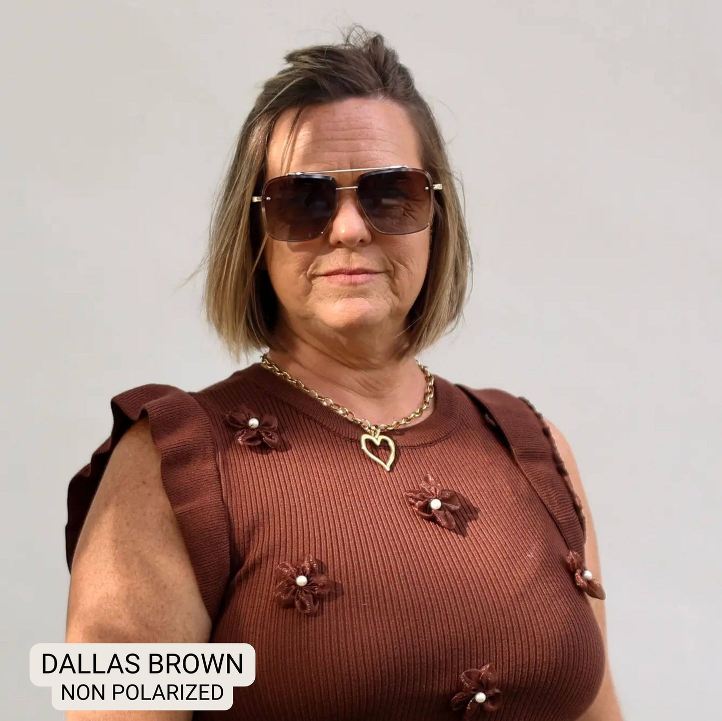 Dallas - Women's Modern Aviator Sunglasses : Brown