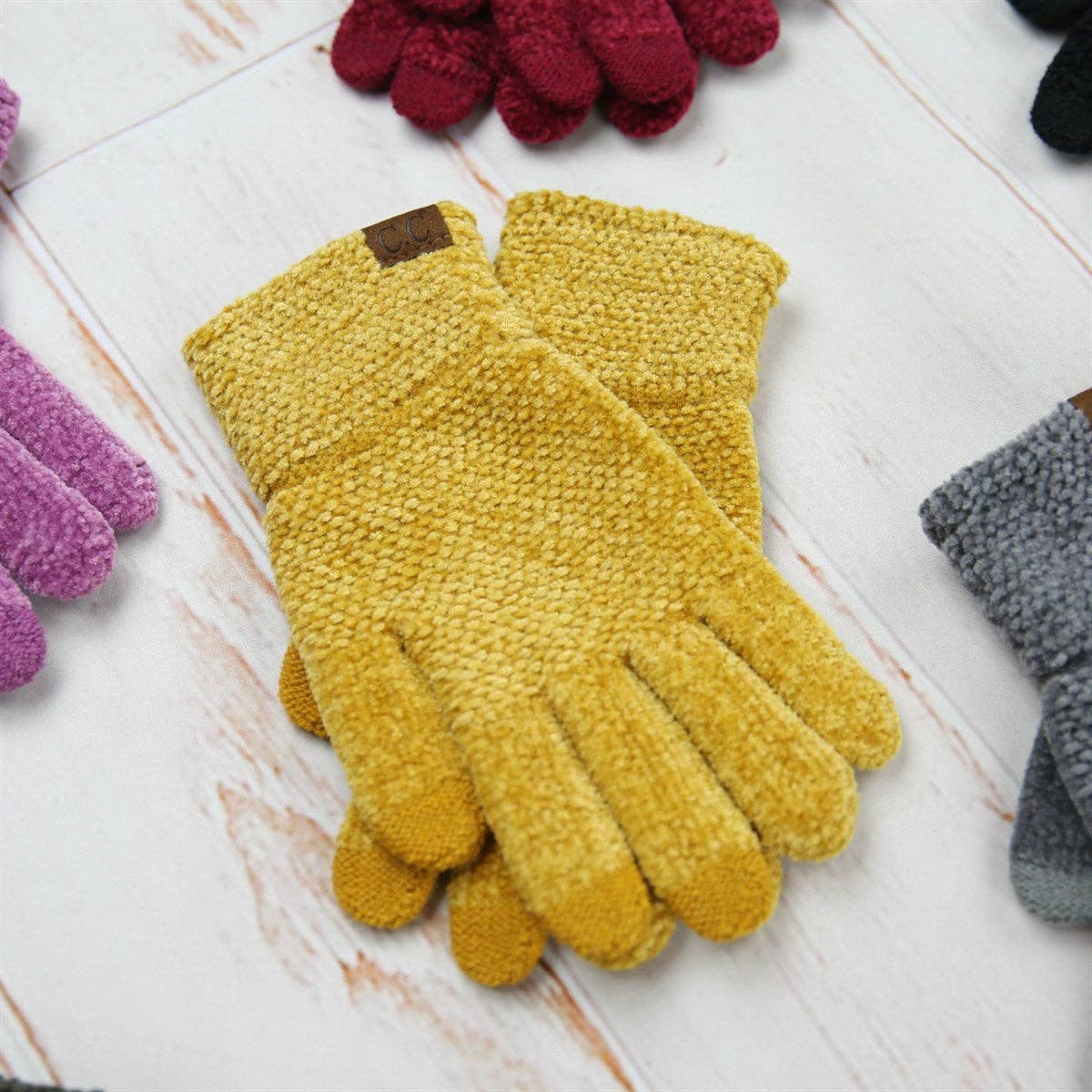 CC Chenille Touchscreen Glove ( G-9016 ): Light Melange Grey