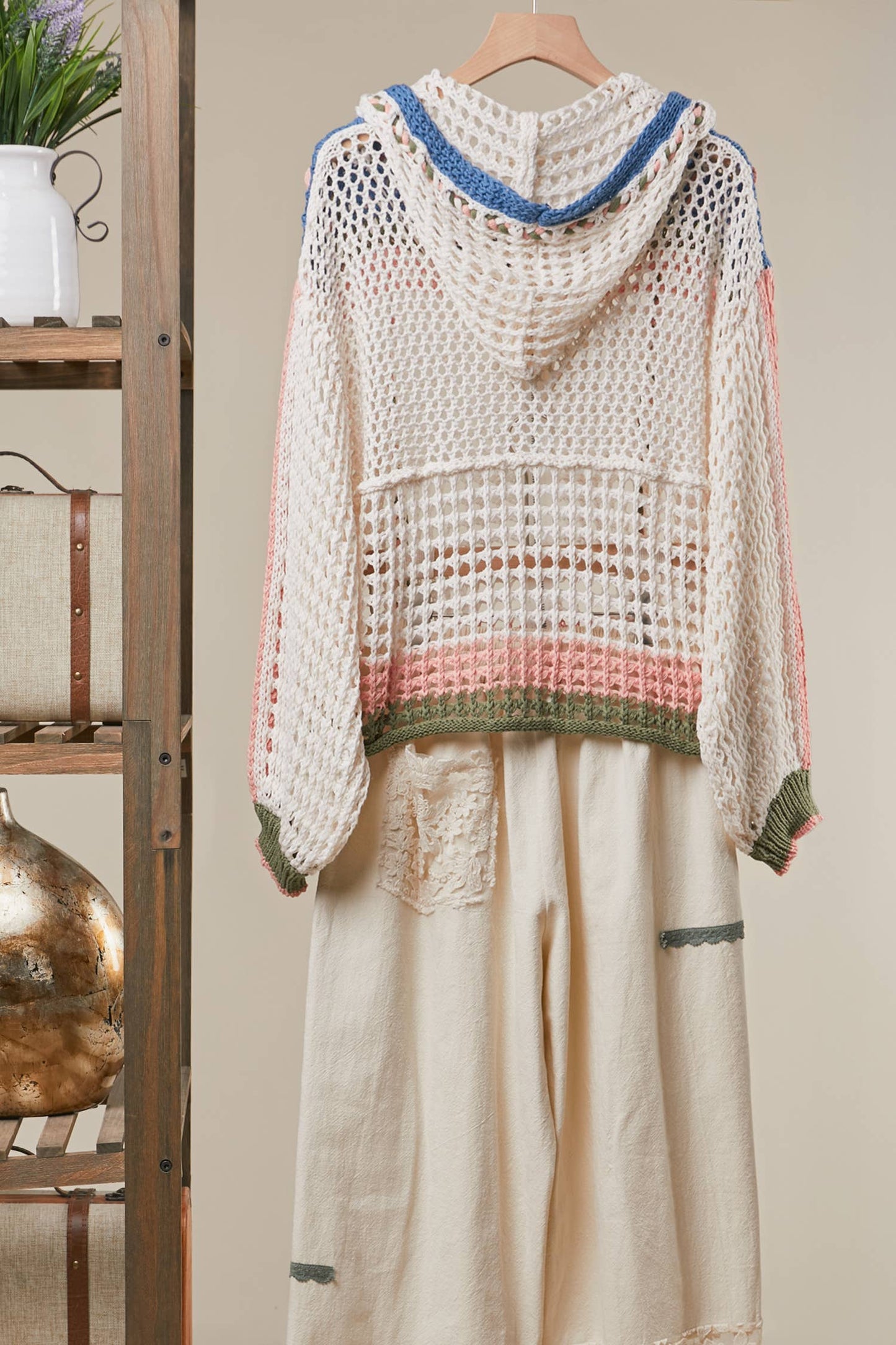 Bloom Zip Hood Crochet Cardigan
