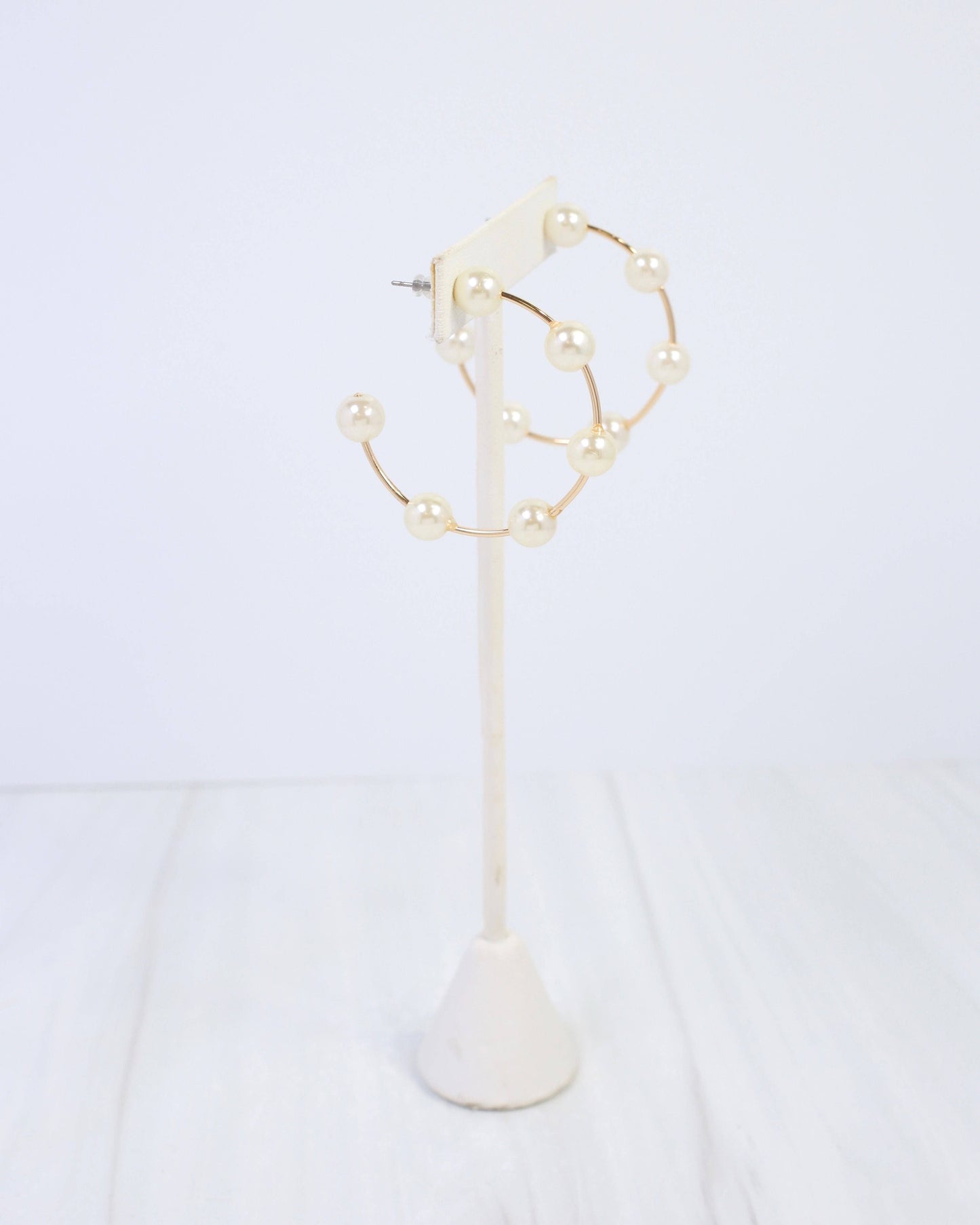 Mount Pleasant Pearl Hoop Earring Gold