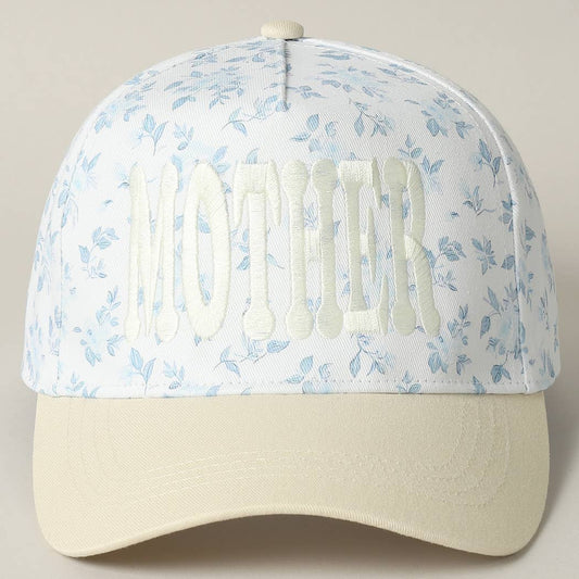 MOTHER Embroidered Flower PatternTrucker Hat: WHITE/BEIGE / ONE SIZE