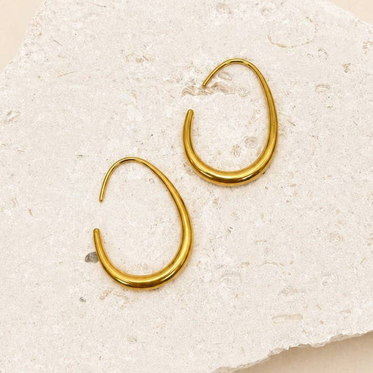 18K STAINLESS STEEL WATERPROOF TARNISH FREE HOOPS|GOLD