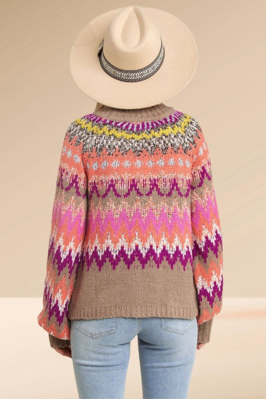 Long Sleeve Multi Color Sweater