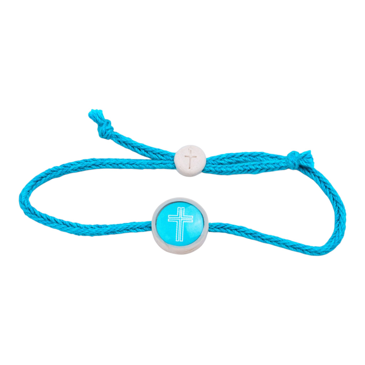 Tap To Pray® Survivor Series Braided Bracelet: Coral + Cross