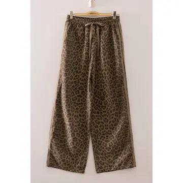 Leopard Printed Cotton Twill Pants