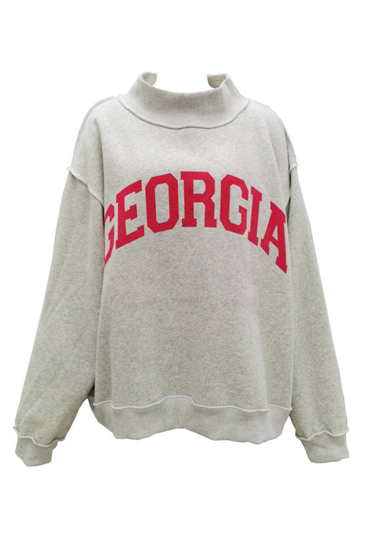 GEORGIA & GA' Print Reversible Mockneck Sweatshirt