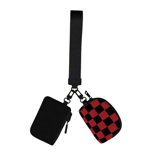 Checkered Dual Color Wristlets: Black/Red