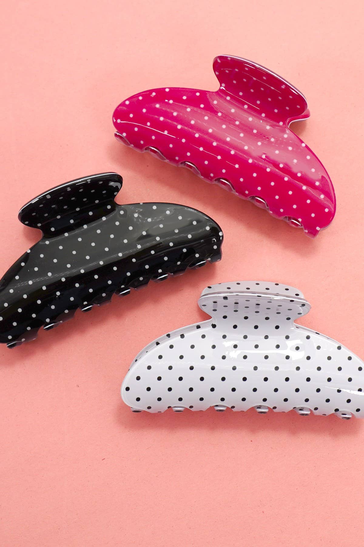 Polka Dot Hair Claw Clip |RED
