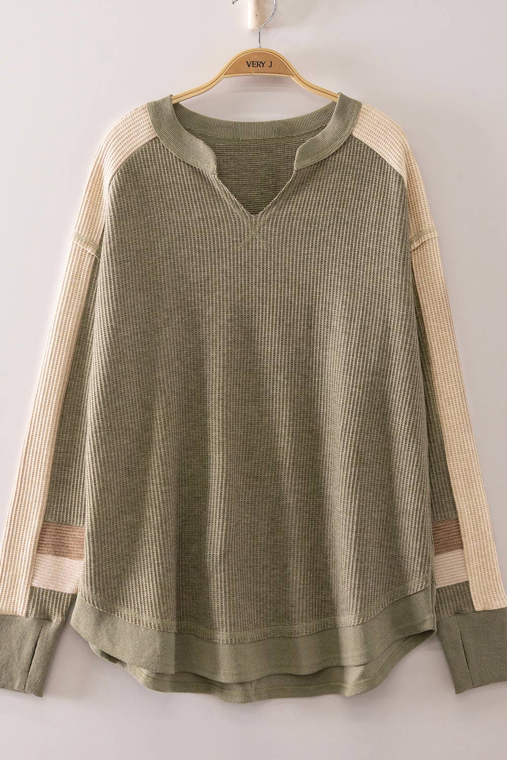 Women's Waffle Knit Pullover Sweater: SAGE