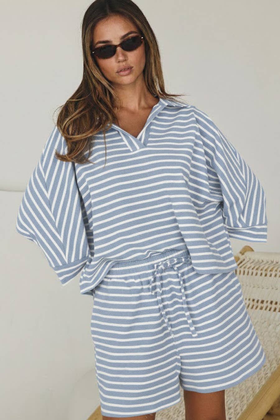 Two-piece Set: Navy Stripe