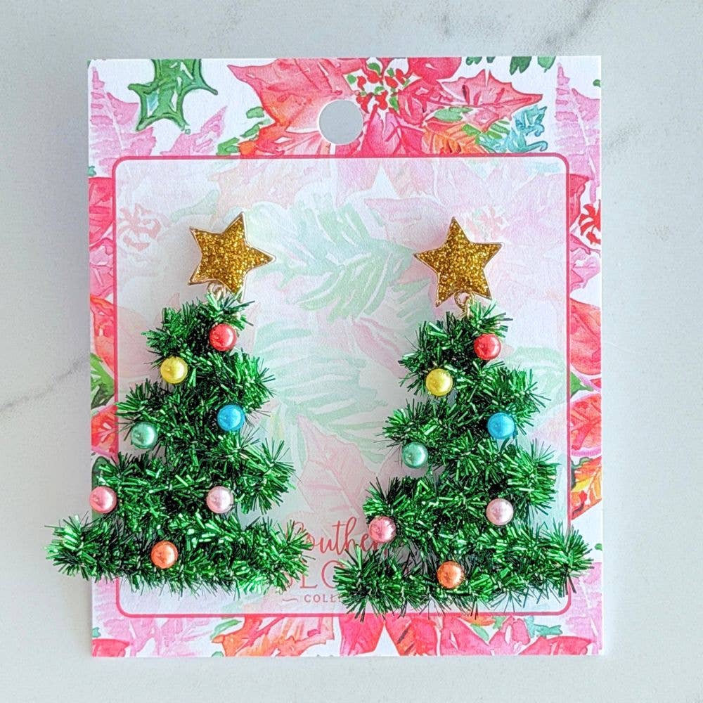 Tinsel Town Tree Earrings