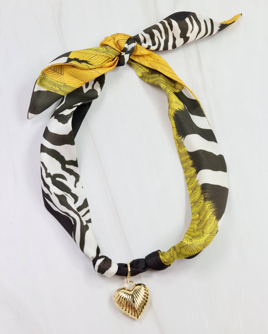 Lillie Scarf Charm Necklace BROWN GOLD