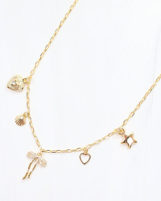 Tammy Charm Necklace Gold