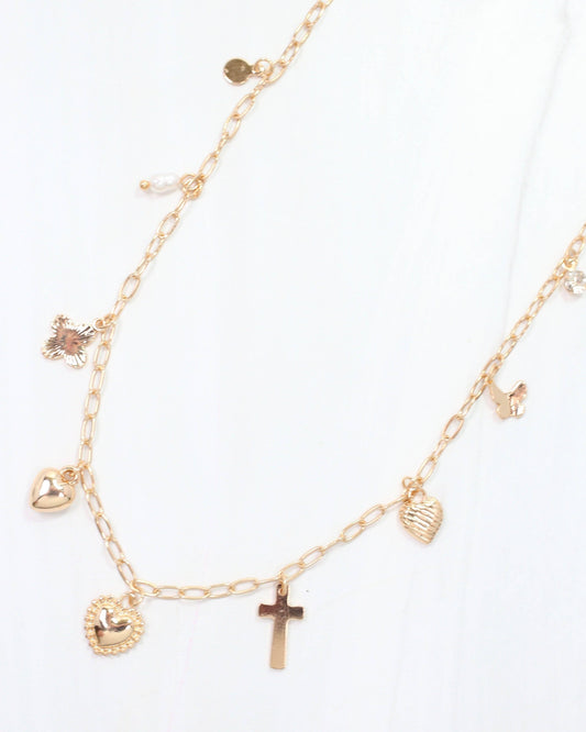 Marin Charm Necklace Gold