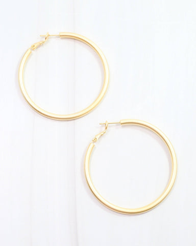 Lucille Hoop Earring Matte Gold