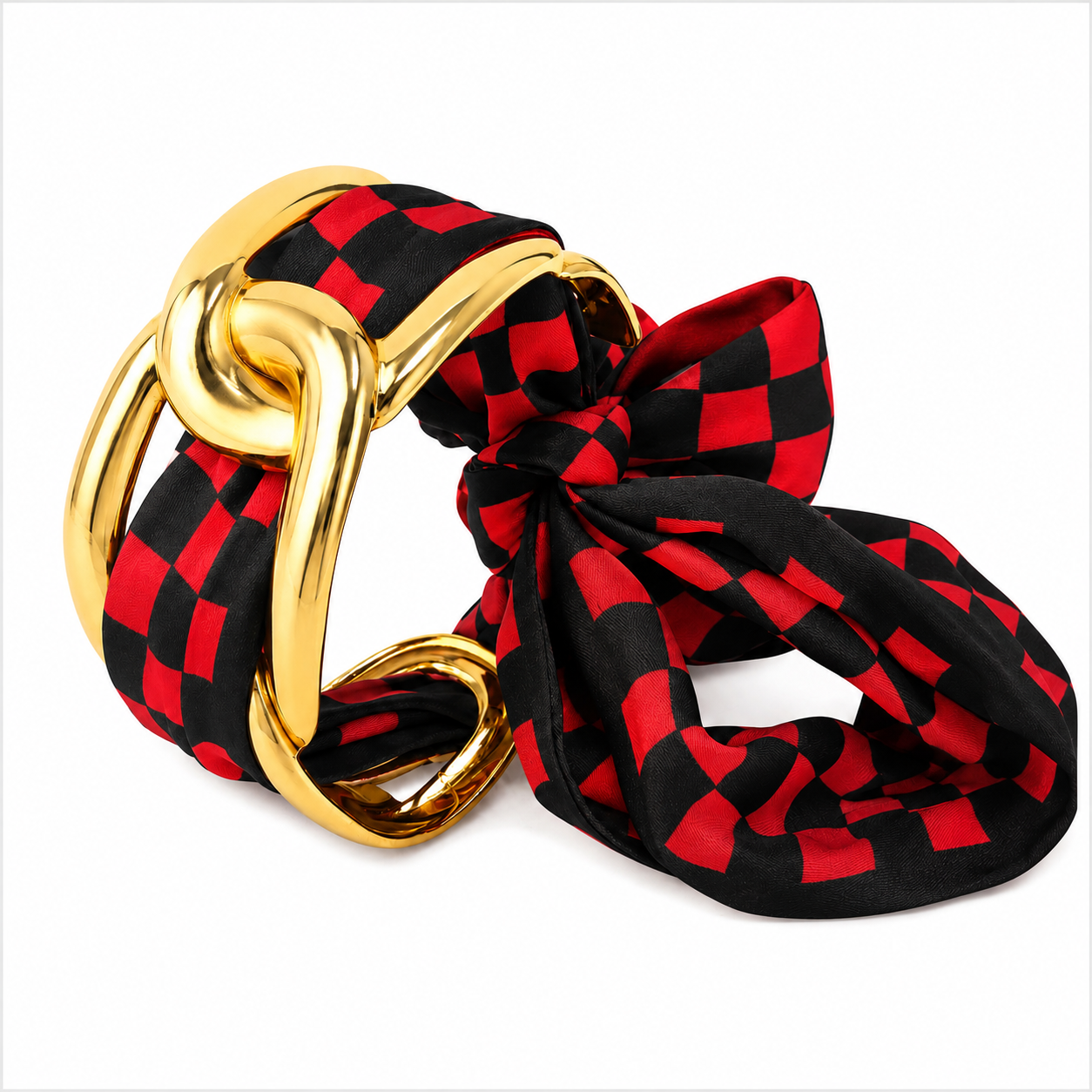 Gameday Scarf Bracelet: Black/Red