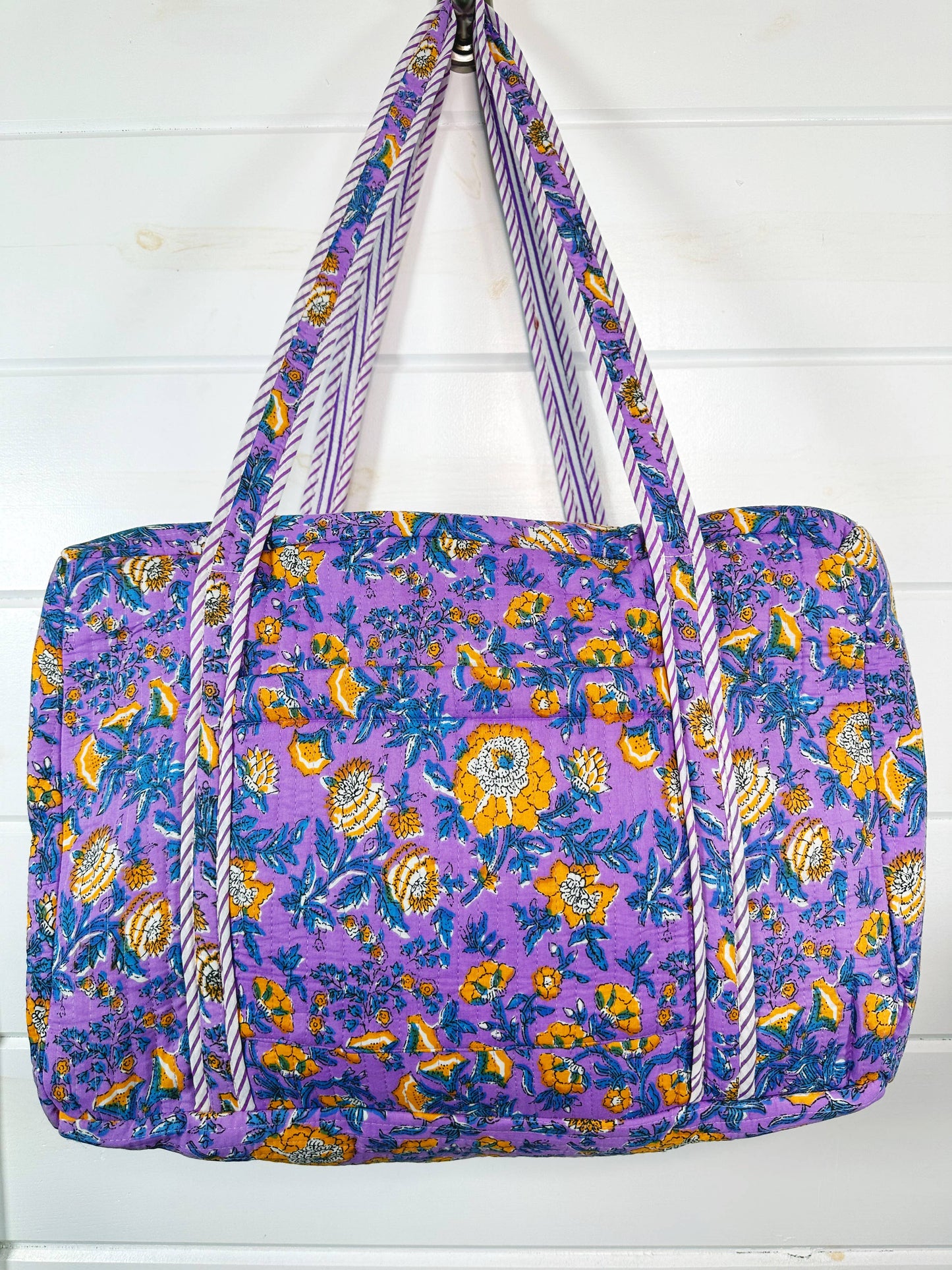Quilted Duffle Bags | Block Print | Weekender Bag | Floral