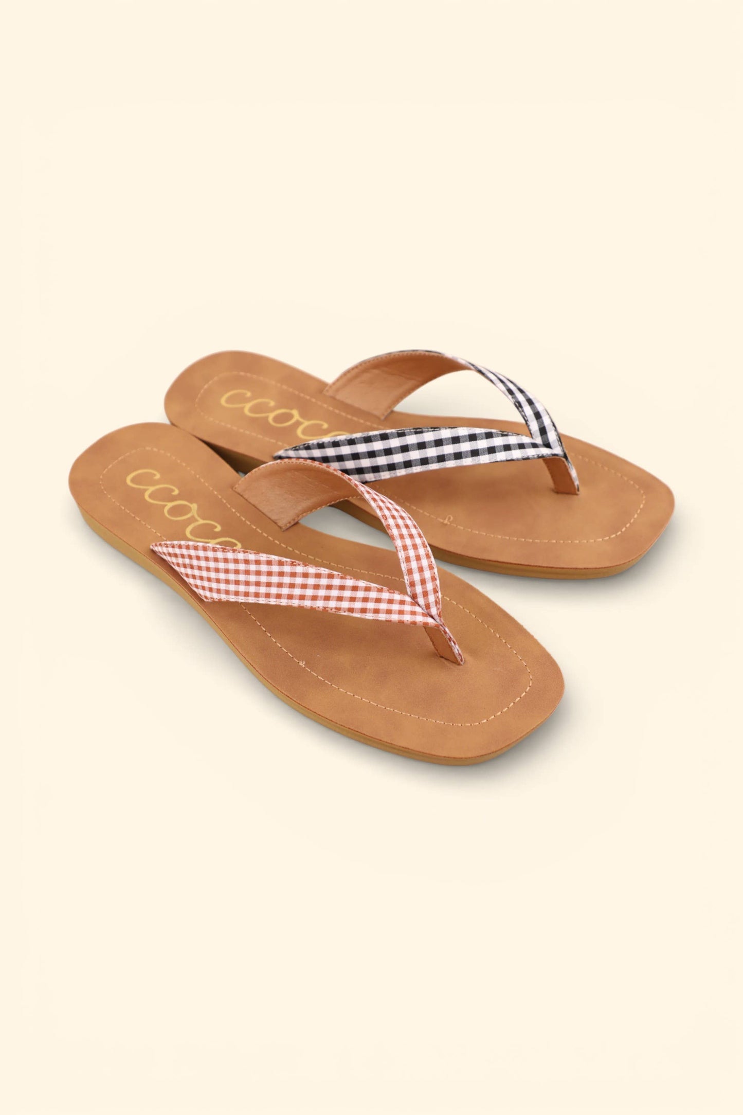 SIA MINIMAL STRAP DESIGN FLIP FLOP THONG SANDALS: CHAMPAGNE