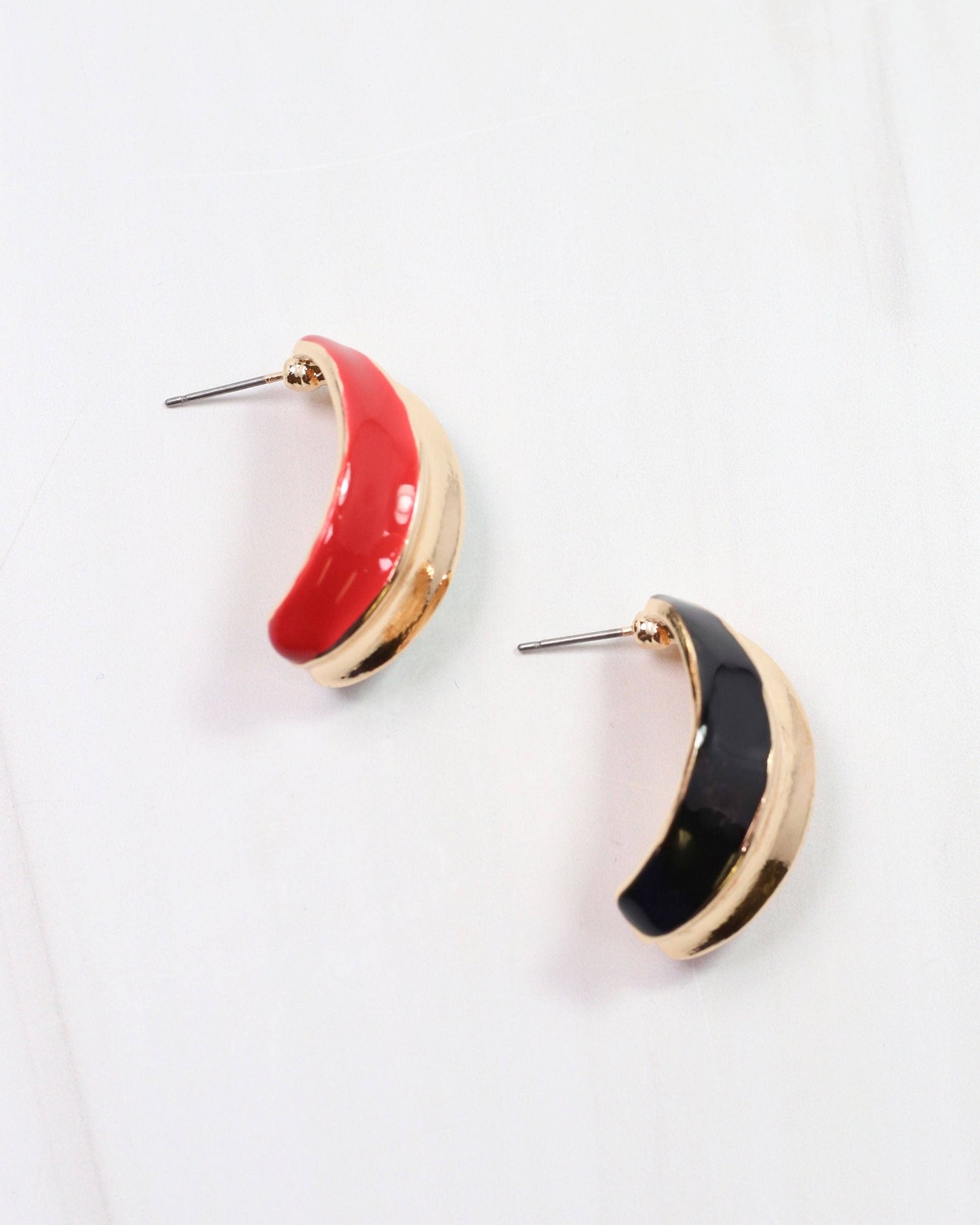 Penney Hoop Earring Red Black