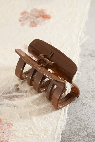 ELEVATED ACETATE HAIR CLAW CLIPS |Brown